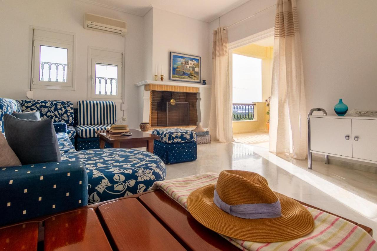 House With Amazing Ocean View And Patio - Pool Villa Porto Heli Bagian luar foto