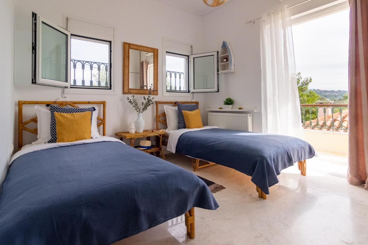 House With Amazing Ocean View And Patio - Pool Villa Porto Heli Bagian luar foto