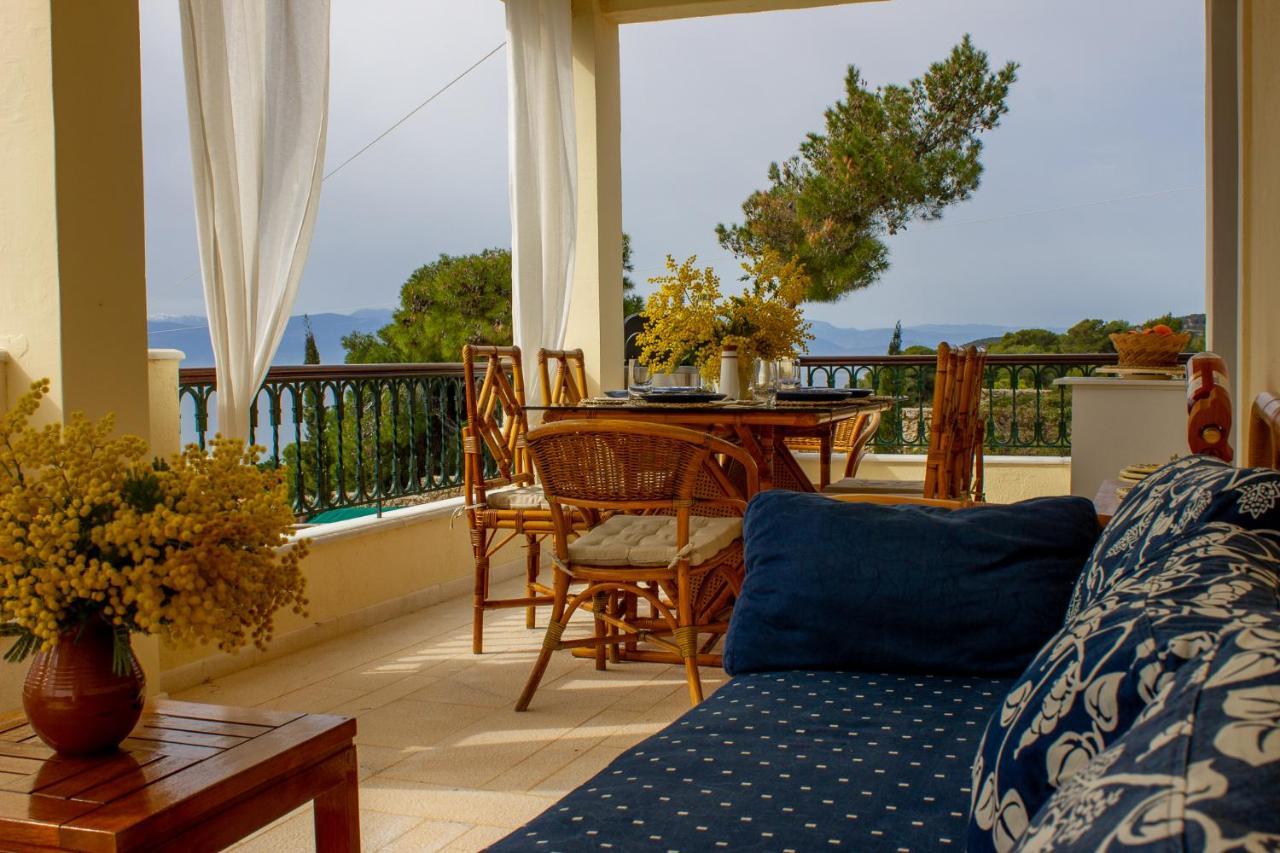House With Amazing Ocean View And Patio - Pool Villa Porto Heli Bagian luar foto