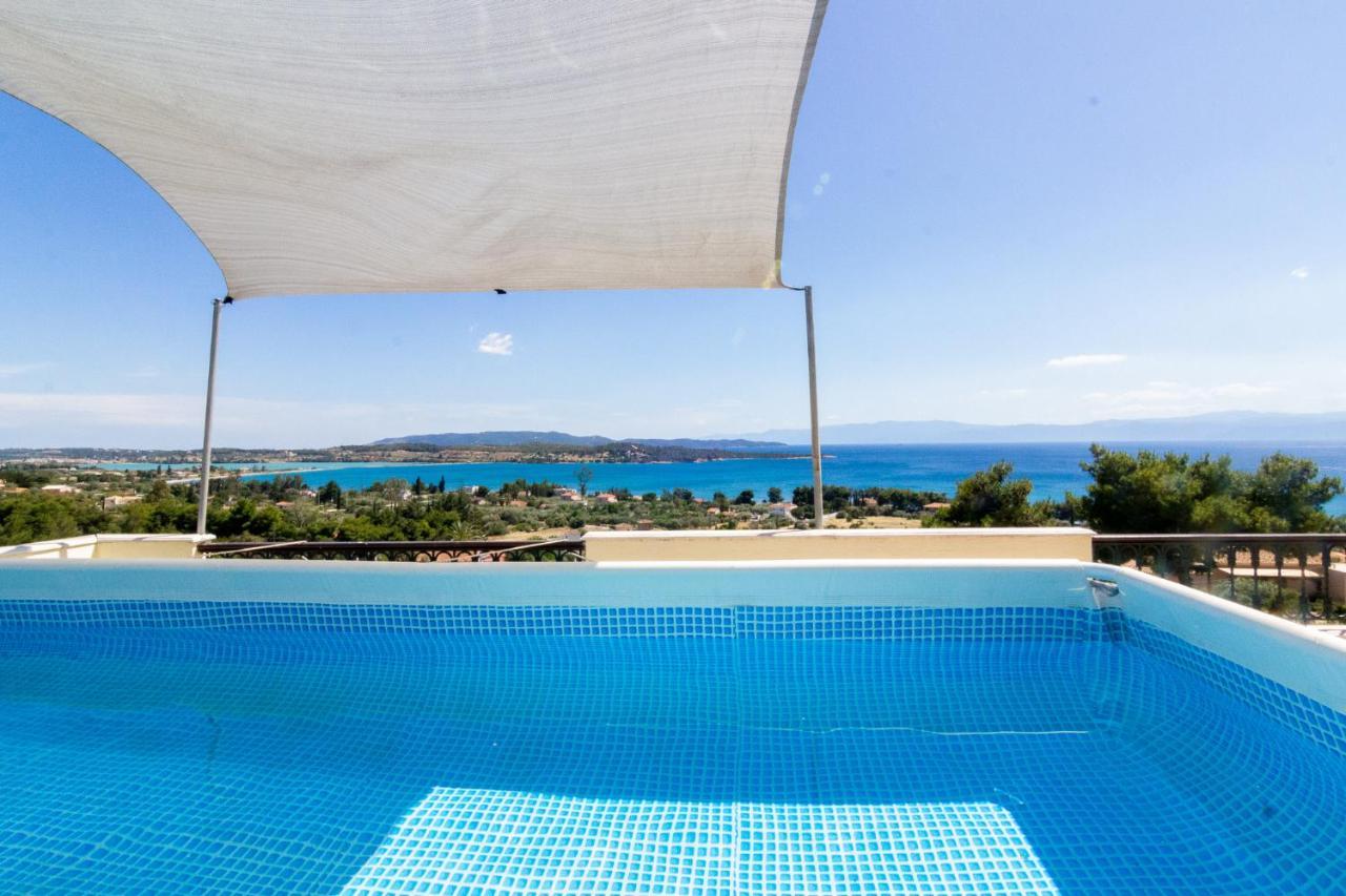 House With Amazing Ocean View And Patio - Pool Villa Porto Heli Bagian luar foto